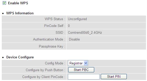1 2 3 4 5 Here are descriptions of every setup item: Enable WPS (1): Check this box to enable the WPS function, uncheck it to disable WPS.