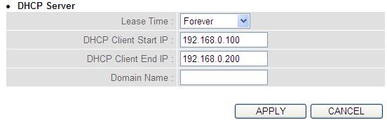 2-6-2 DHCP Server: 1 2 3 4 These settings are only available when the DHCP Server in the LAN IP section is Enabled, and here are descriptions of every setup item: Lease Time (1): Start IP (2): End IP