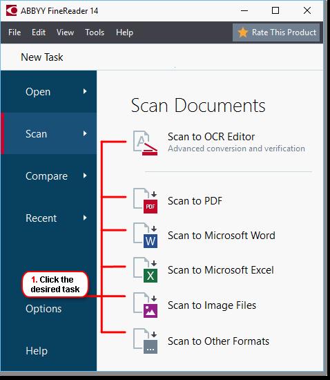 Scanning and saving documents You can use the tasks on the Scan tab of the New Task window to create digital documents in various formats You will need a scanner or a digital camera to obtain