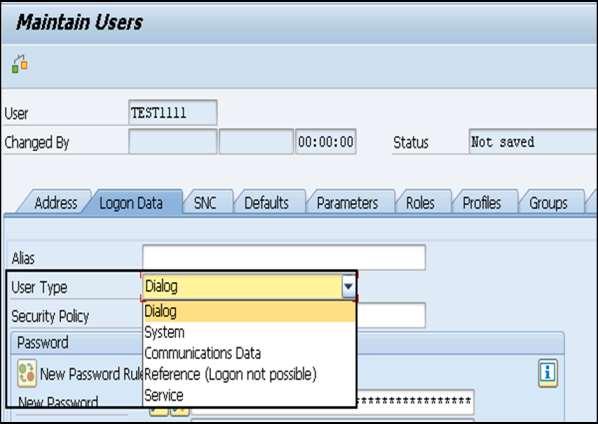 Creating a User To create a user or multiple users with different access rights in a SAP system you should follow the steps given below.