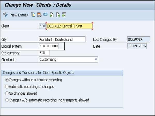 To assign a Logical system to a client, use Transaction SCC4 and switch to Change mode.
