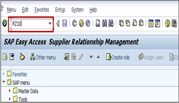 Configuring Single Sign-On in a SAP GUI To configure a Single Sign-On, you need to have access to the following T-codes RZ10 STRUST