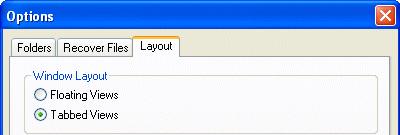 User Interface: Floating Views Select Tools > Options, Layout