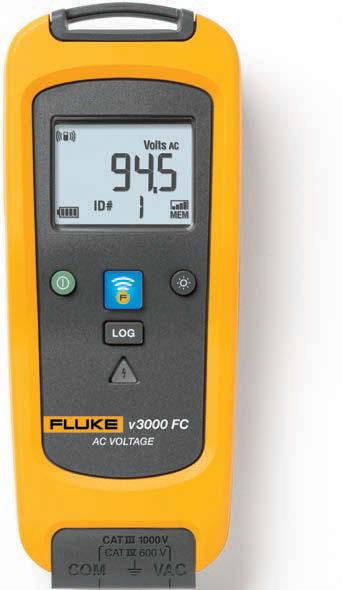 Fluke v3000 FC Wireless True-rms AC Voltage Meter A fully functional true-rms voltage meter that wirelessly relays ac voltage measurements to other Fluke Connect enabled master units, listed below.