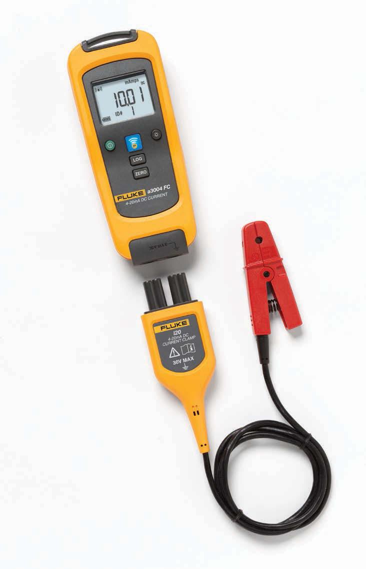 Fluke a3004 FC Wireless DC 4-20 ma Current Meter A fully functional current clamp meter that wirelessly relays measurements to other Fluke Connect enabled master units, listed below.