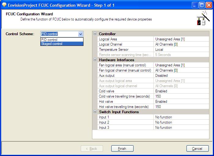 FCUC Initial Configuration 2.2 Run the FCUC Configuration Wizard The controller can be configured manually or using the FCUC Configuration Wizard.