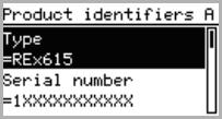 Select Main Menu/Information. 2. Select a submenu with and. A071158 V2 EN Figure 10: Selecting submenu 3. Enter the submenu with. 4. Browse the information with and.