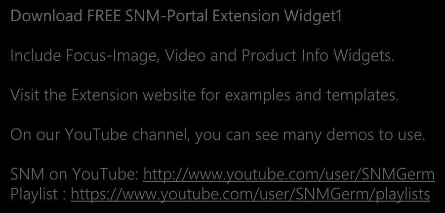 Video and Product Info Widgets.