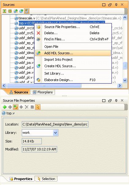R Using the Project Environment The Project environment also provides access to the design HDL Sources. The files can be viewed and modified in the HDL Editor.