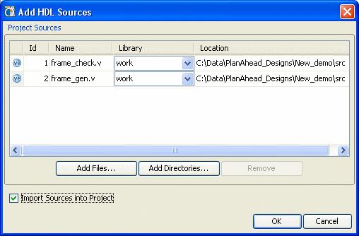 R Adding HDL Sources to the Project Figure 5-5: Adding Source Files and Directories to the Project Using Original or Copying Sources into Project Directory In order to provide flexibility on how the