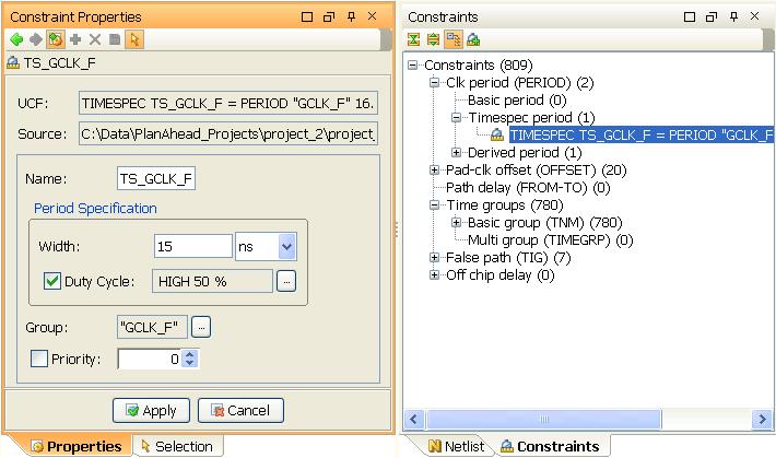 R Using the Constraint View Figure 7-30: Modifying Timing Constraint Properties The various dialog boxes for each constraint type are too numerous to show here.