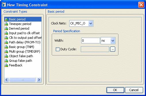 Chapter 7: Using the Floorplan Environment R The New Timing Constraint dialog box will appear. Figure 7-32: Create New Timing Constraint Dialog Box 2.