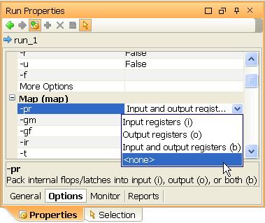 R Launching ExploreAhead Runs Overriding ISE Command Options Set in a Strategy The Options tab enables you to view and modify Strategy options.
