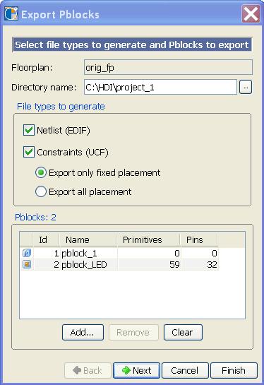 Chapter 12: Using Pblock and Placement Constraint Capabilities (PlanAhead) R Exporting Pblocks for ISE Implementation without ExploreAhead PlanAhead has the unique ability to export Pblock-level