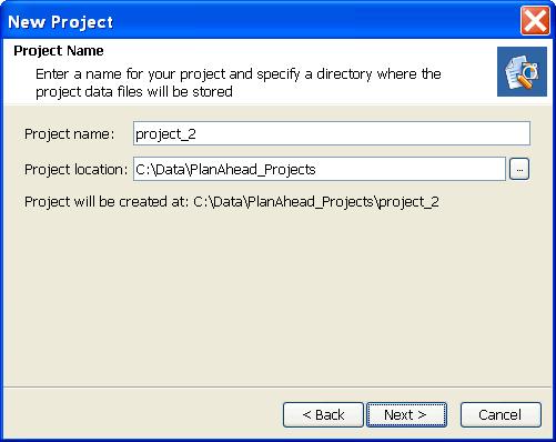R Using the Create New Project Wizard to Create a New Project The Project Name page appears.
