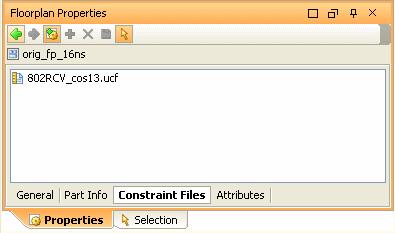 R Managing Floorplans 5. Click the Constraints Files tab. This tab displays a list of imported UCF constraint files in the non-editable dialog box.