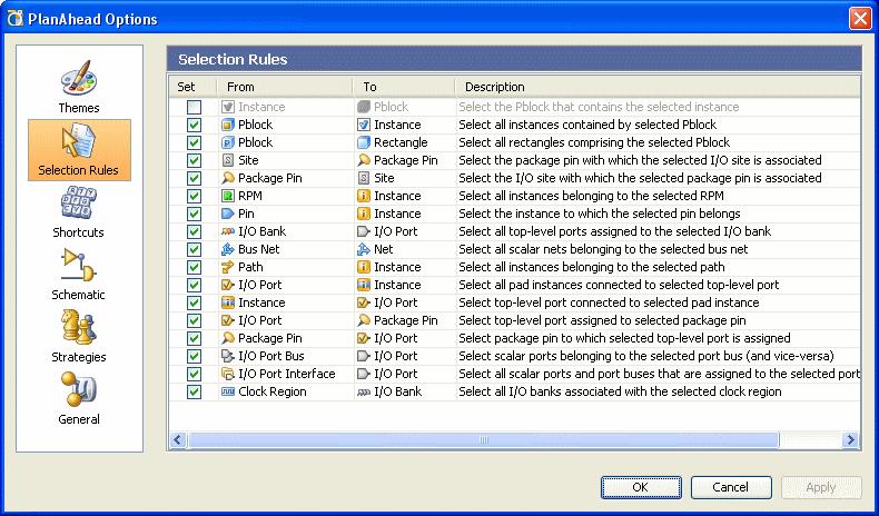 R Exploring the Object Selection Options The Selection Rules dialog box displays.