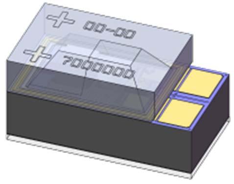 standard InP laser diode in a silicon micro package Incorporates