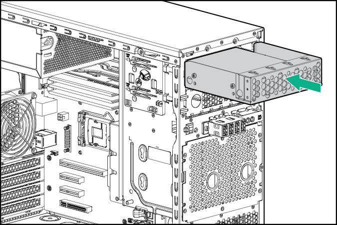 11. Insert the drive carrier into the media drive bay until the carrier locks into place. 12.