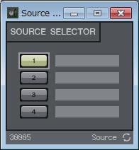 Source Selector Source Selector This selects one source from multiple input sources. Source indicates the number of input sources, and Channel indicates the number of channels of those sources.