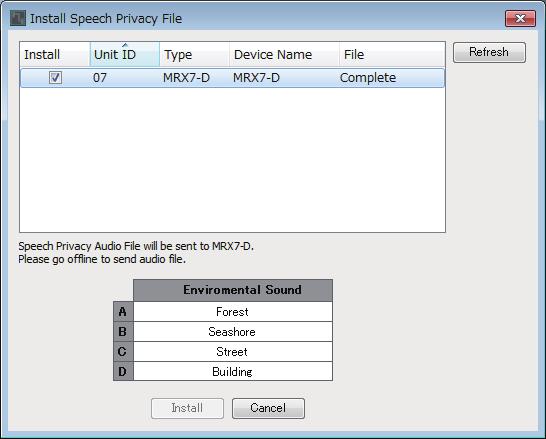 Install Speech Privacy File dialog box 6 Print Zoom [None]/[Fit on one page] option buttons Specify either that the printed content will be the region within the paper shown on the design sheet, or