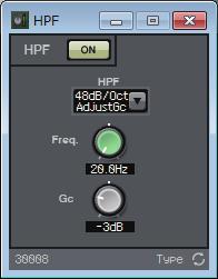 HPF component editor HPF component editor This filter passes the signal of the region above the specified frequency, and attenuates the signal in the lower frequency region.