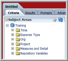 Windows-like directory on the far left side of the Answers workspace referred to as the selection pane.