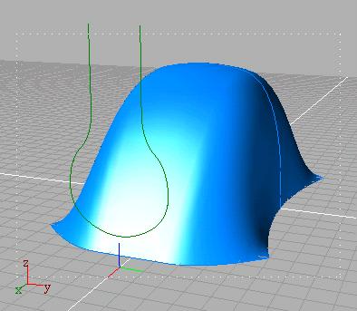 Modeling Surfaces Trim surface Performs a trim of a surface and retains specified regions of the surface while discarding others by projecting a curve on it. How to use 1.