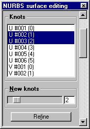 Section 4 The standard Windows behavior is implemented: a mouse click selects a single knot. Hold the Shift key down to select all the knots from the previously selected knot to the clicked one.