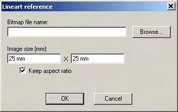 Section 4 Bitmap reference: allows you to insert an image inside the current page. By selecting this tool and clicking inside the page, a dialog box appears.