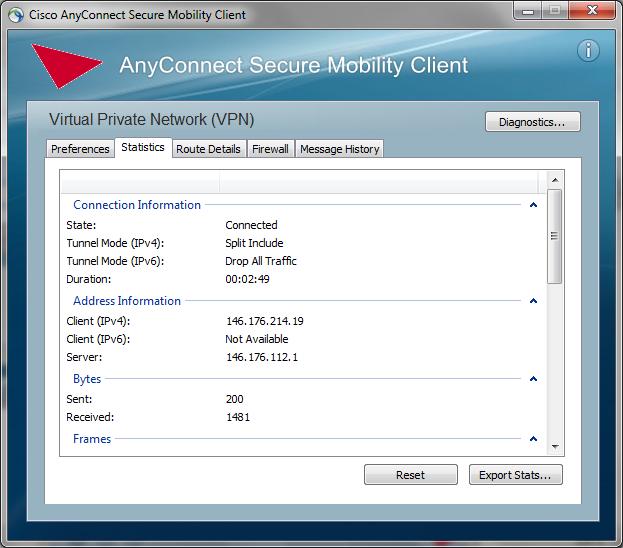 VPN Client Login/Connection Troubleshooting To help Information Services resolve AnyConnect login/connection problems, use the AnyConnect client Diagnostic and Reporting Tool (DART).