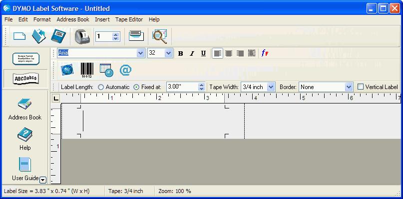 Using the Tape Editor Designing a Label In this section, we will show you how to print a label for a file folder tab using the Tape Editor.