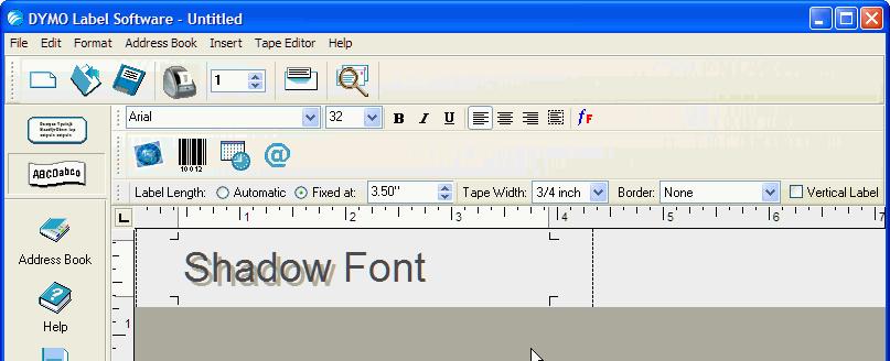 Designing a Label Adding Special Font Effects In addition to the standard font styles (bold, italic, underline, and strikeout), you can make your text stand out using a shadow or outline style.