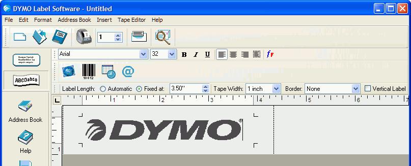Designing a Label The graphic you selected appears on the label. Adding a Barcode You can choose to add a barcode to your label.