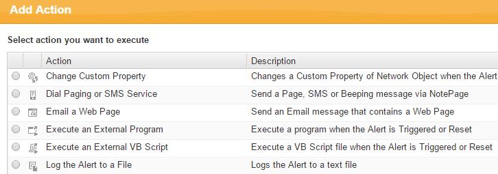 Send an email Send a page Manage a virtual machine (for example, power on/off)