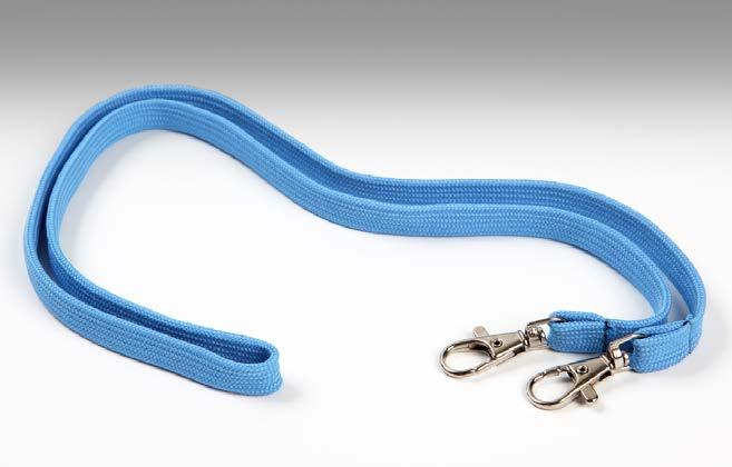 Accessori Accessories CM/18D Cordicella in tessuto blu doppio attacco con moschettoni Blue