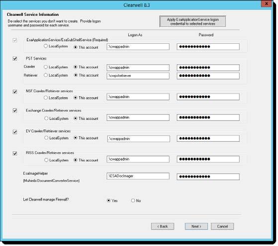 Installing Veritas ediscovery Platform Installing ediscovery Platform 23 10. On the IGC User Credentials screen, enter the account password, and click Next. 11.