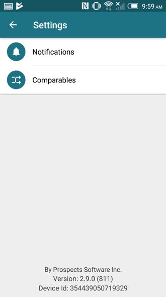 Searching For Comparable Properties To have an idea of the value of comparable properties in the area, use the [Find Comparables] button located under the [Menu] button.