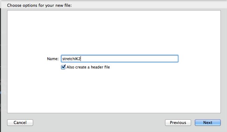 Go through the next two windows and name the files, and you can turn on the checkbox for Also create a header file.