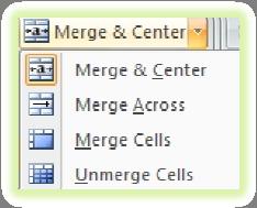 HOME TAB ALIGNMENT GROUP The Alignment group allows you to align the contents of cells in many useful ways.