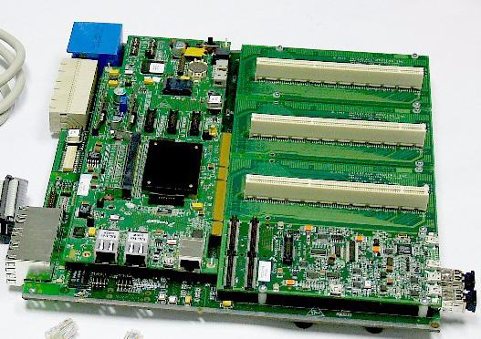 The figure at right shows three PMC-PCI adaptors installed on the PIB.
