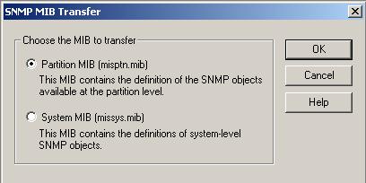 June 2005 Alarms (SNMP) SNMP MIB Transfer The SNMP MIB Transfer dialog box is used to download the CC MIS MIB definition files to the local PC for use with a Network Management System.