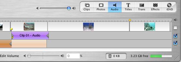 3 Select the unwanted portion of the audio clip and press the Delete key.