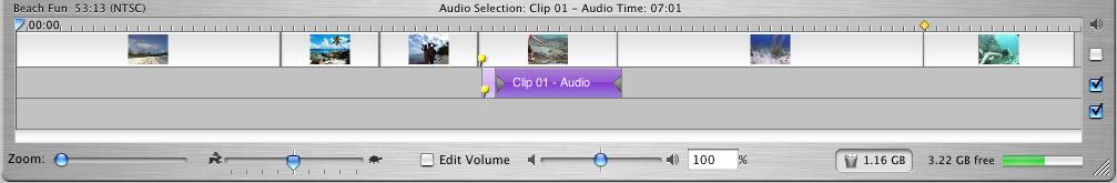 Extracting Audio From Your Video The video you import has an embedded audio track; you can separate the audio track from your video and move it to a different place in the movie.