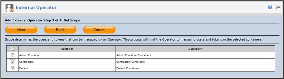 12 VS > OPERATORS Figure 139: VIRTUAL SERVERS > OPERATORS > External Operator > Assign Role Select the role (for more details about roles, see Role Management) to be applied to this