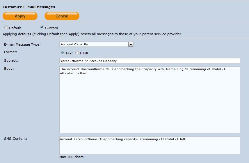 14 VS > COMMS Figure 203: Communications > Customize E-mail Messages LDAP Sync Server Settings This