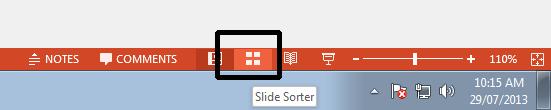 Click on the Slide Sorter View button