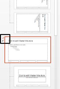 PowerPoint 2013 Intermediate Page 42 You will see that a second set of slide master thumbnails are now displayed down the left side of your