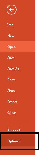 PowerPoint 2013 Intermediate Page 7 PowerPoint 2013 Customizing and Compatibility Issues Modifying PowerPoint options Start PowerPoint and press Ctrl+N to display a blank presentation.