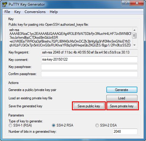 2. After the key is successfully generated, please save the public key and private key to a TFTP server. Figure 1-9 Save the Generated Key 3.